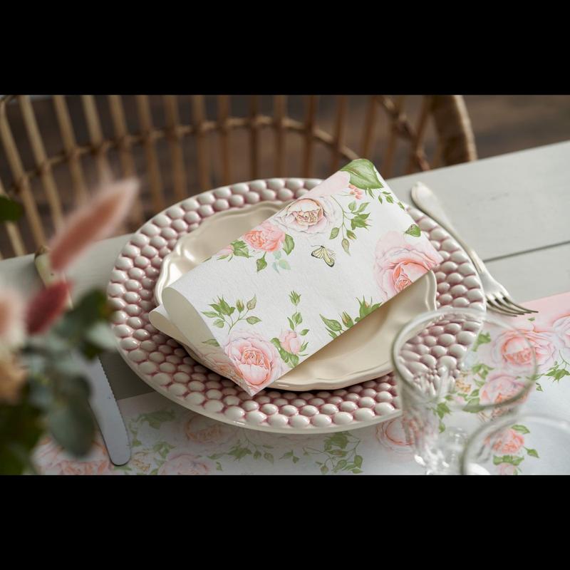 Dunicel® Asztali futó, 3in1 rózsaszín rózsa mintás, 0,40 x 4,8 m, nem vízálló