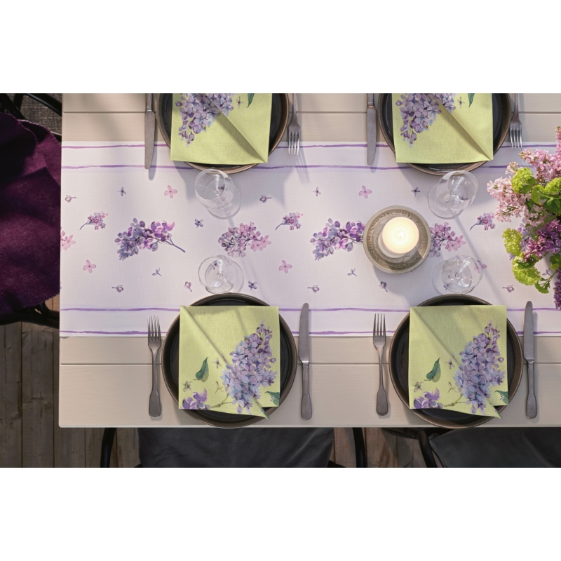 Dunicel® Asztali futó 3in1 orgona virág mintás, 0,4 x 4,8 m