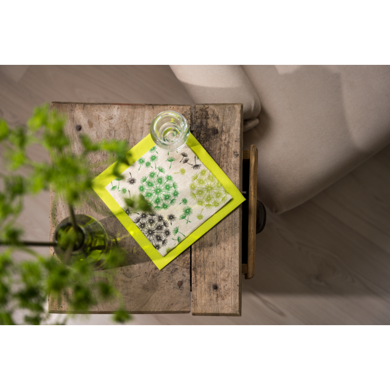 Paper+Design Tissue Szalvéta, zöld pitypang virág mintás, 33 x 33 cm, 3-rétegű