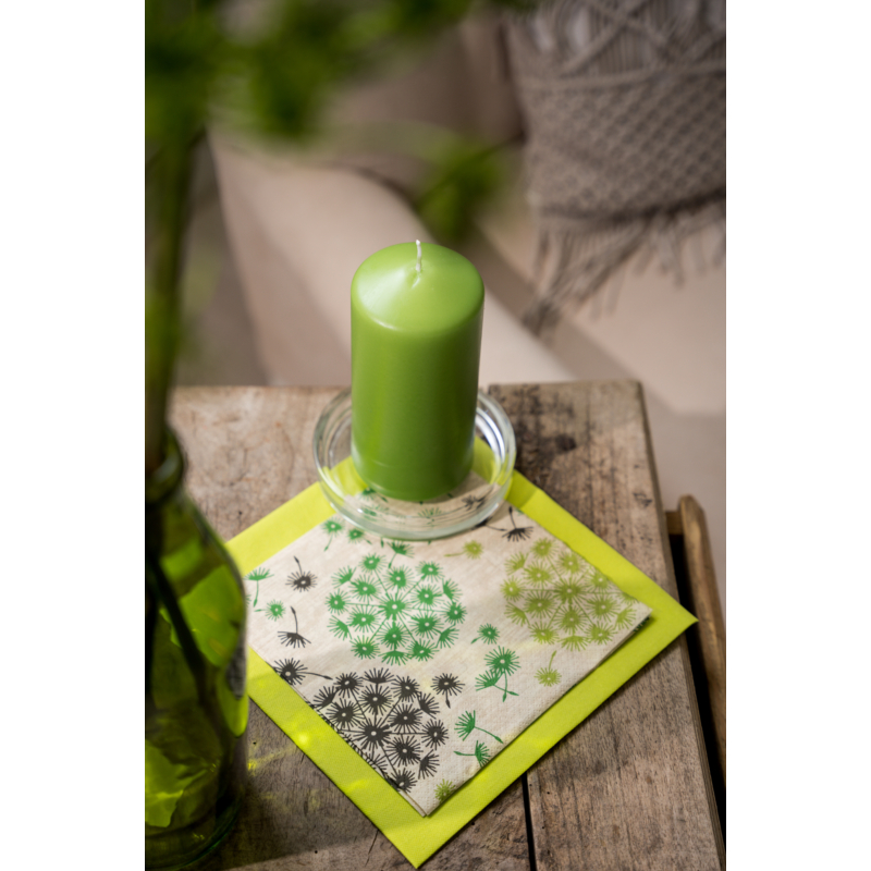 Paper+Design Tissue Szalvéta, zöld pitypang virág mintás, 33 x 33 cm, 3-rétegű