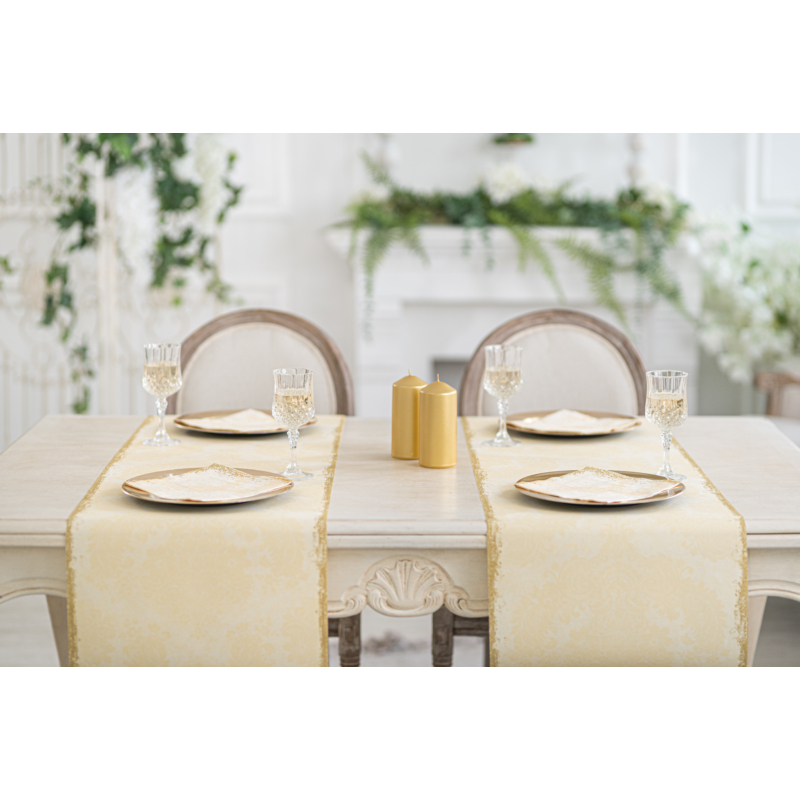 Dunicel® Asztali futó krém arany mintás, 0,40 x 24 m