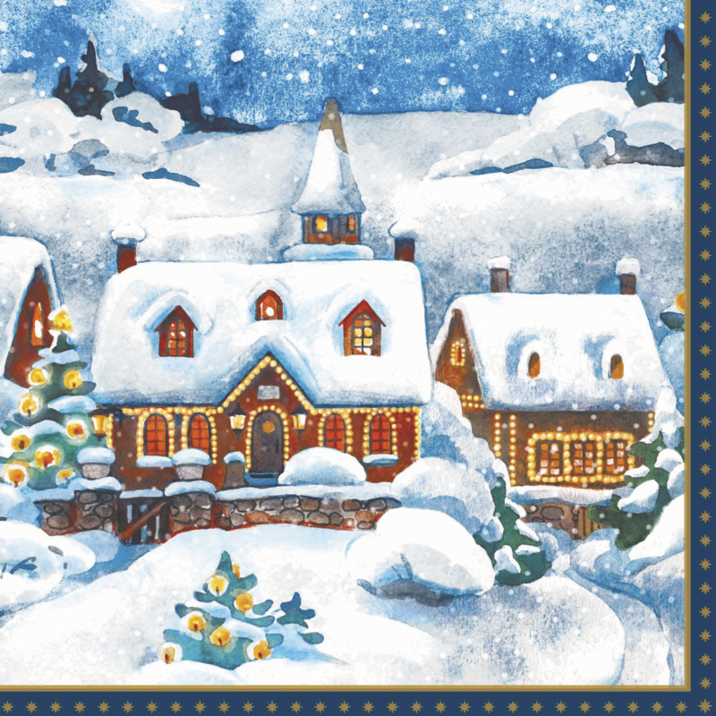 Duni® Tissue Szalvéta, karácsonyi mintás, 33 X 33 cm, 3-rétegű