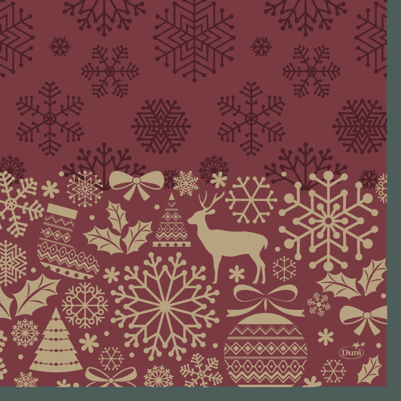 Duni® Tissue Szalvéta, karácsonyi mintás, 33 X 33 cm, 3-rétegű